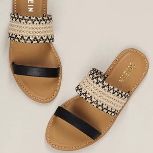 Intertwined Dual Bands Slide On Flat Sandals